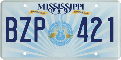 MS license plate BZP421