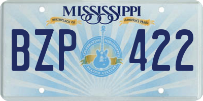 MS license plate BZP422