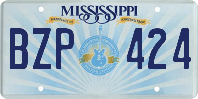 MS license plate BZP424