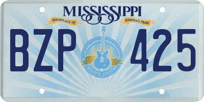 MS license plate BZP425