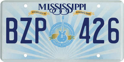 MS license plate BZP426