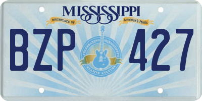 MS license plate BZP427