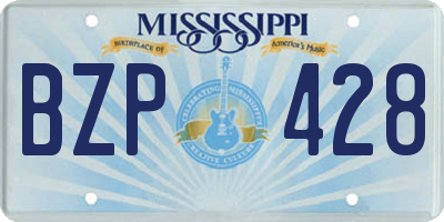 MS license plate BZP428