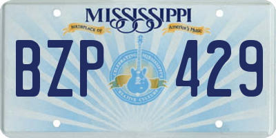 MS license plate BZP429