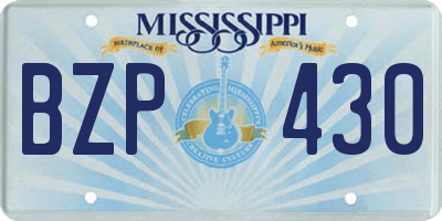 MS license plate BZP430