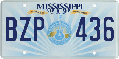 MS license plate BZP436