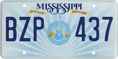 MS license plate BZP437