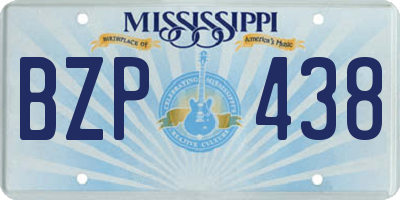 MS license plate BZP438