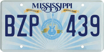 MS license plate BZP439