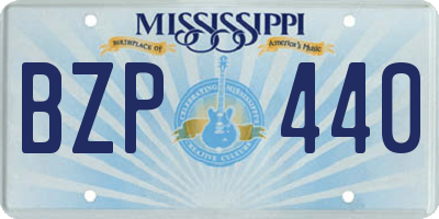 MS license plate BZP440