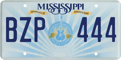 MS license plate BZP444