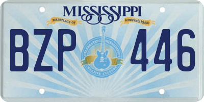 MS license plate BZP446