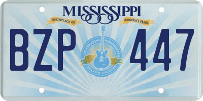 MS license plate BZP447