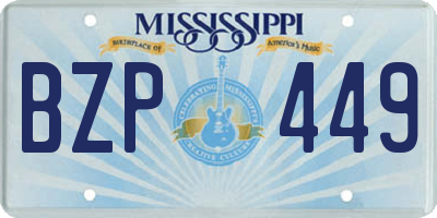 MS license plate BZP449