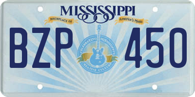MS license plate BZP450