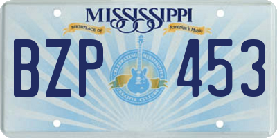 MS license plate BZP453