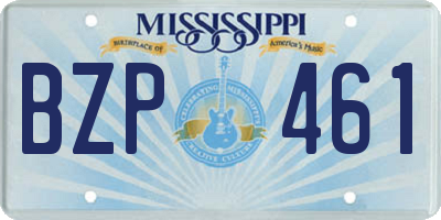 MS license plate BZP461