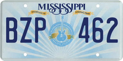 MS license plate BZP462