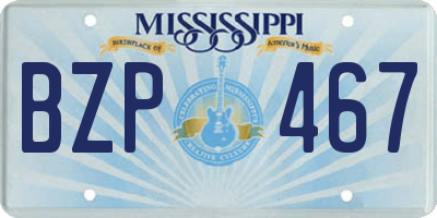 MS license plate BZP467
