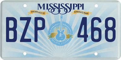 MS license plate BZP468