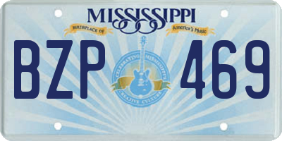 MS license plate BZP469