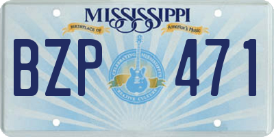 MS license plate BZP471