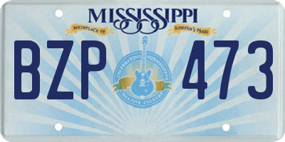 MS license plate BZP473