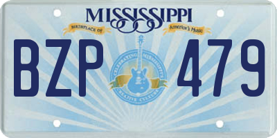 MS license plate BZP479