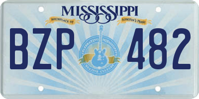 MS license plate BZP482