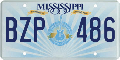 MS license plate BZP486