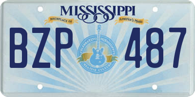 MS license plate BZP487