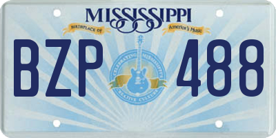 MS license plate BZP488