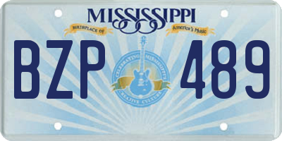 MS license plate BZP489