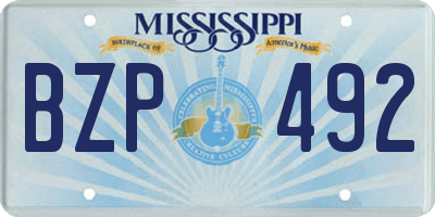 MS license plate BZP492