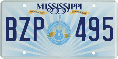MS license plate BZP495