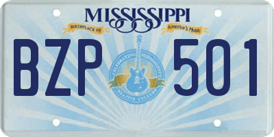 MS license plate BZP501