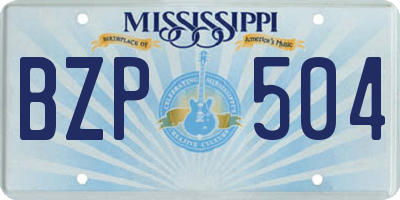 MS license plate BZP504