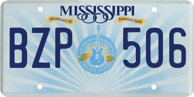 MS license plate BZP506