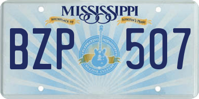 MS license plate BZP507