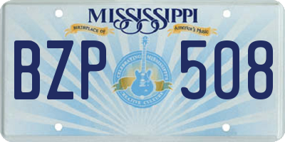 MS license plate BZP508