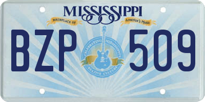 MS license plate BZP509