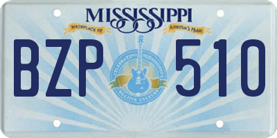 MS license plate BZP510