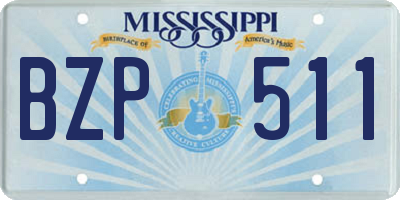 MS license plate BZP511
