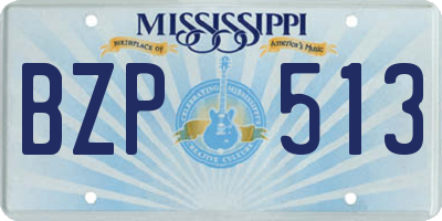 MS license plate BZP513