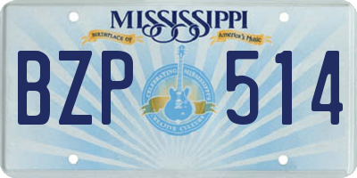 MS license plate BZP514