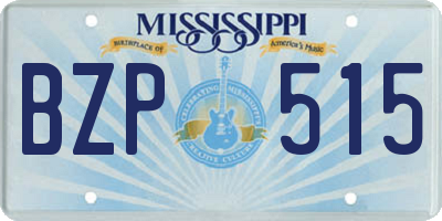 MS license plate BZP515