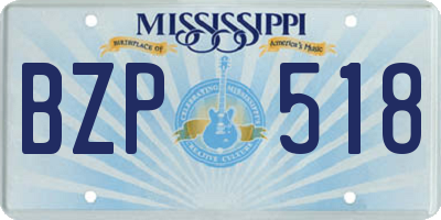 MS license plate BZP518
