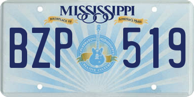 MS license plate BZP519