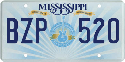 MS license plate BZP520