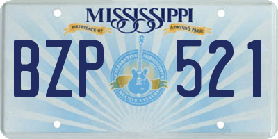 MS license plate BZP521